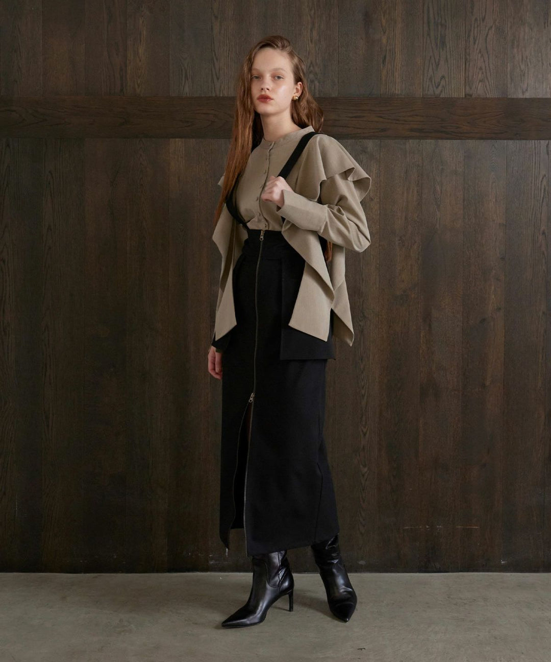 Suspender Zip Pencil Skirt