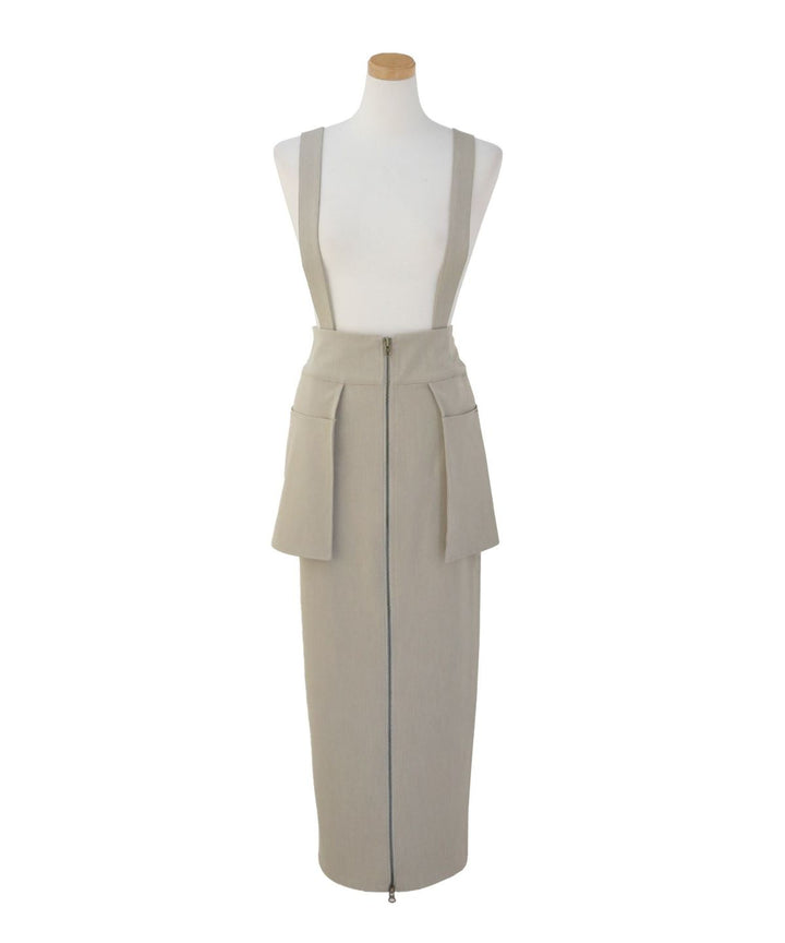Suspender Zip Pencil Skirt