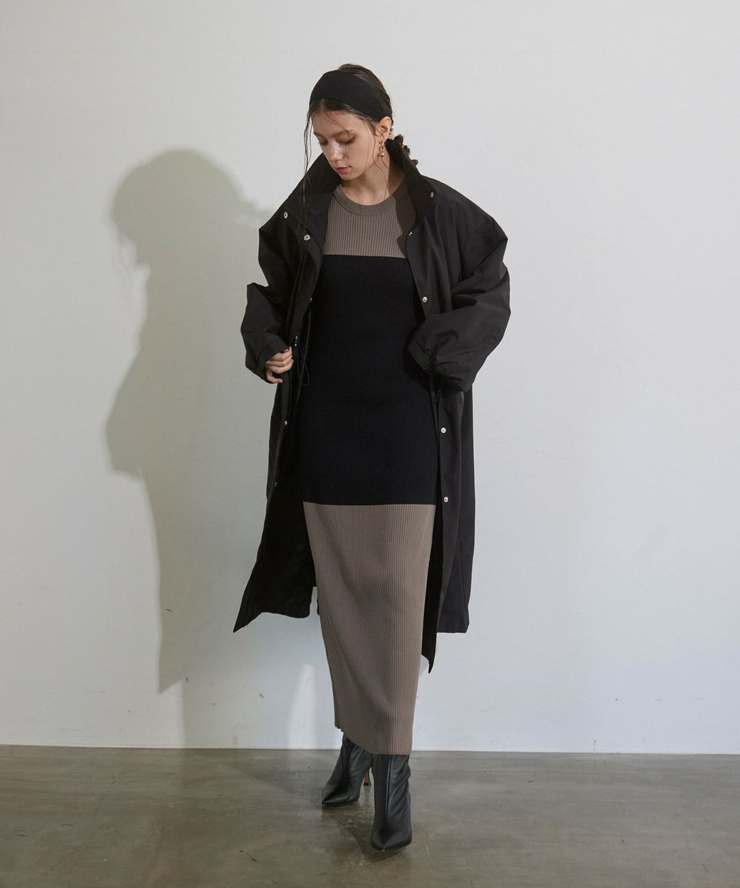 Bicolor Bustier Knit Dress