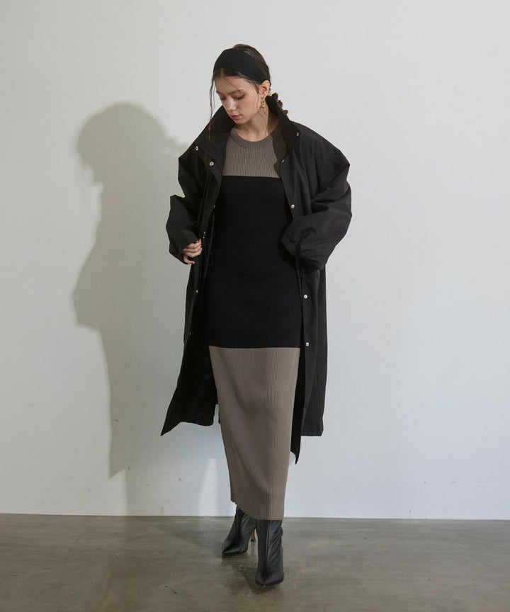 Bicolor Bustier Knit Dress
