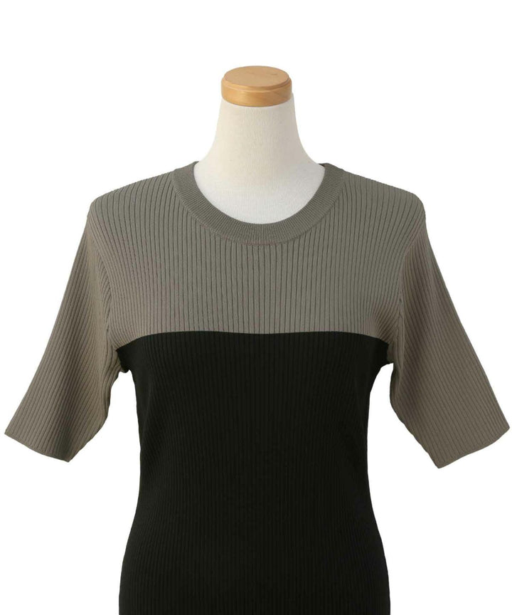 Bicolor Bustier Knit Dress