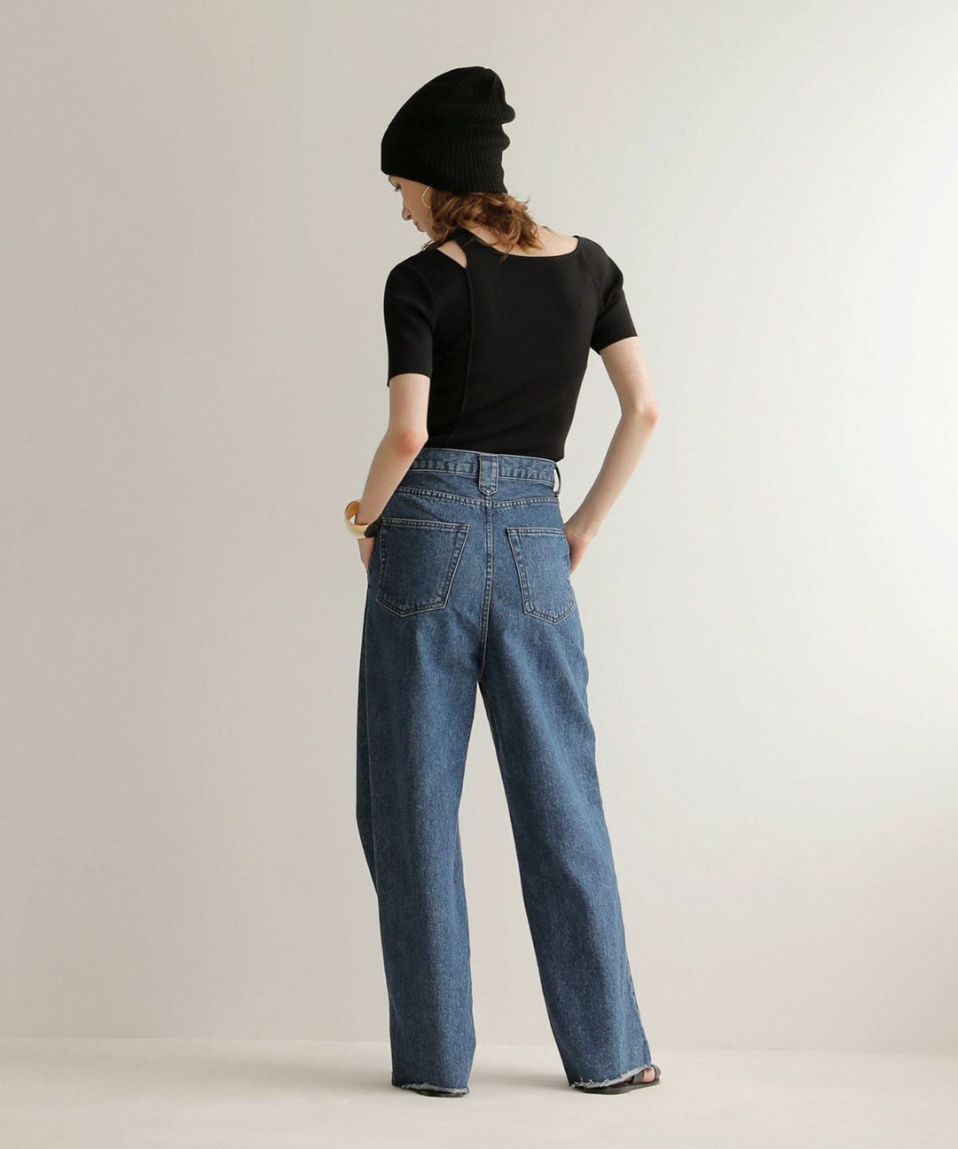 Pintuck Wide Wash Denim