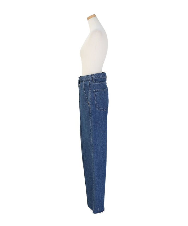 Pintuck Wide Wash Denim
