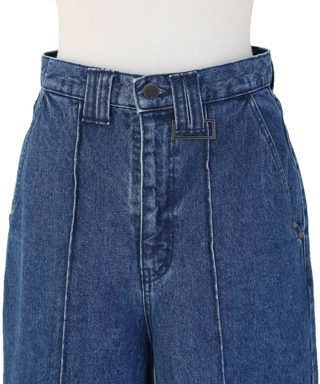 Pintuck Wide Wash Denim