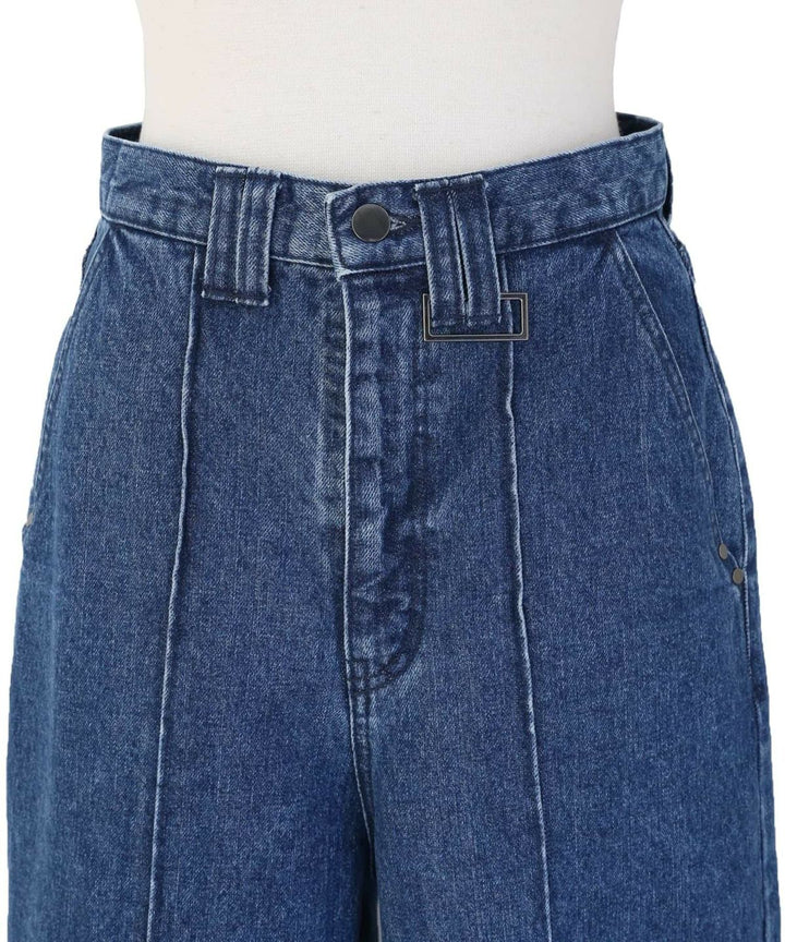 Pintuck Wide Wash Denim