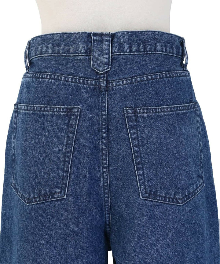 Pintuck Wide Wash Denim