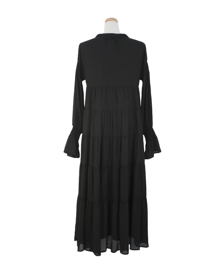 Satin Tiered Gather Dress