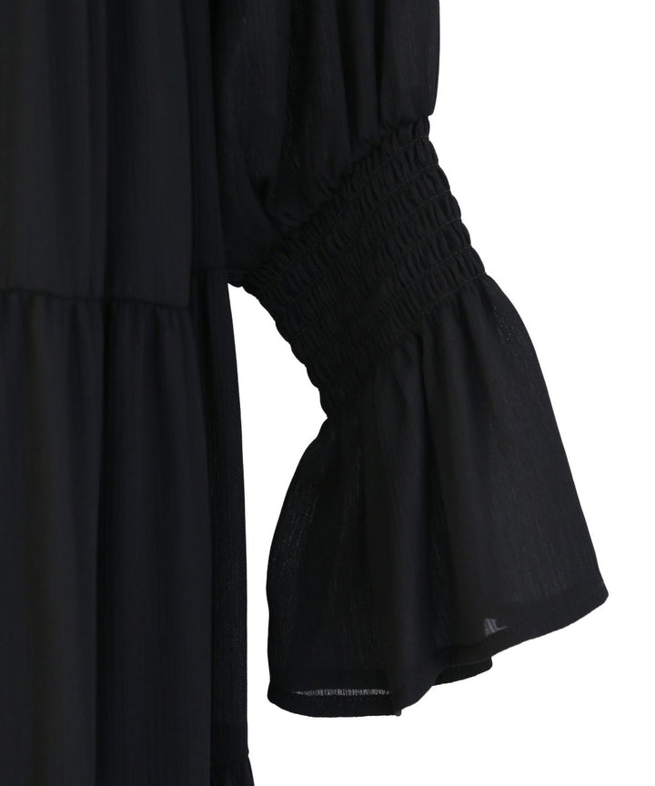 Satin Tiered Gather Dress