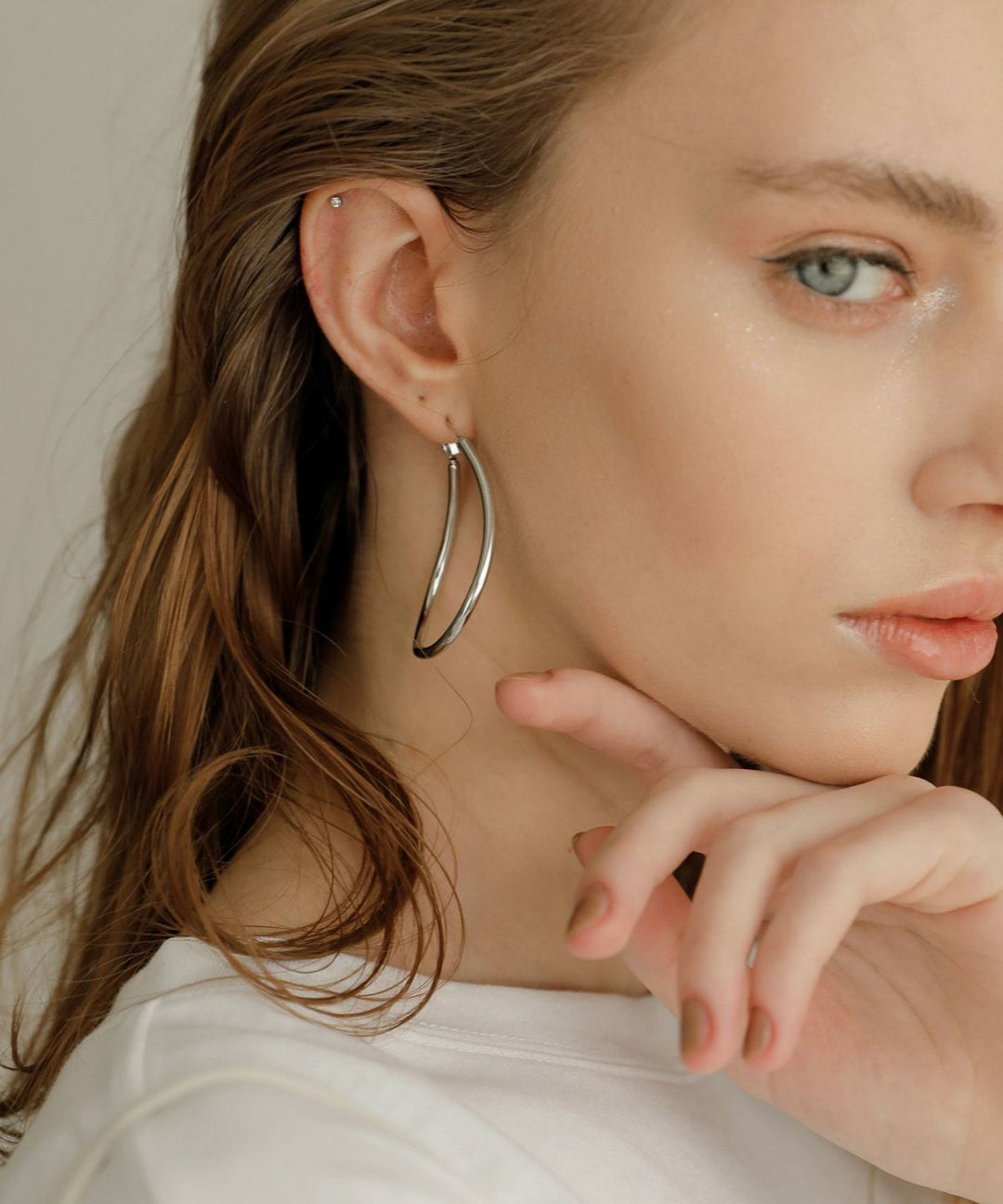 Oval Curve Hoop Pierce