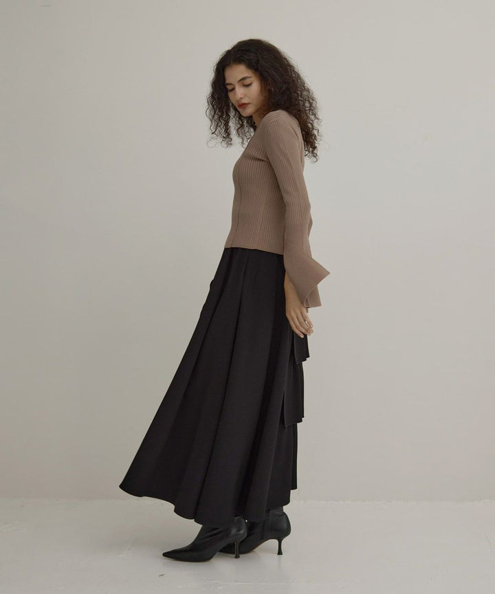 Bell Sleeve Petal Knit Tops
