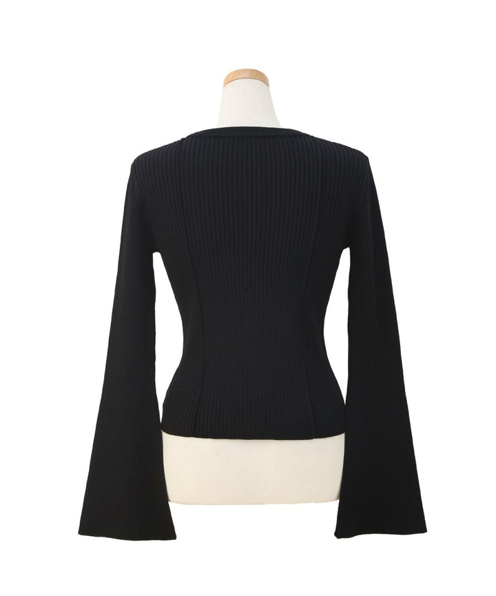 Bell Sleeve Petal Knit Tops