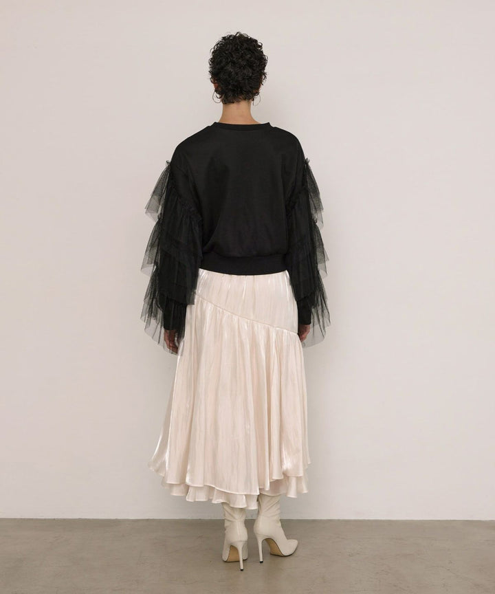 Tiered Sleeve Mix Sweat Tops