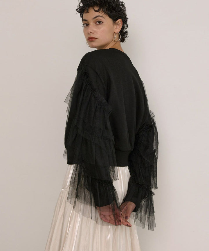 Tiered Sleeve Mix Sweat Tops