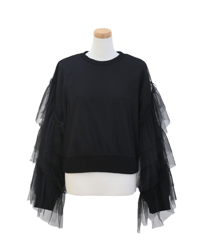 Tiered Sleeve Mix Sweat Tops