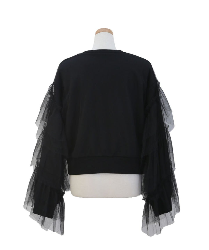 Tiered Sleeve Mix Sweat Tops