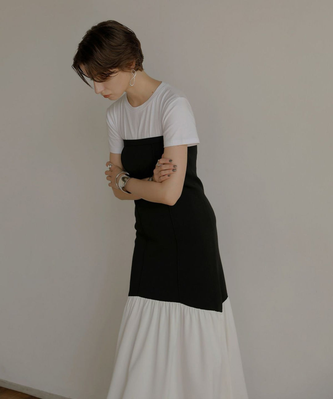 Knit Mix Bare Dress