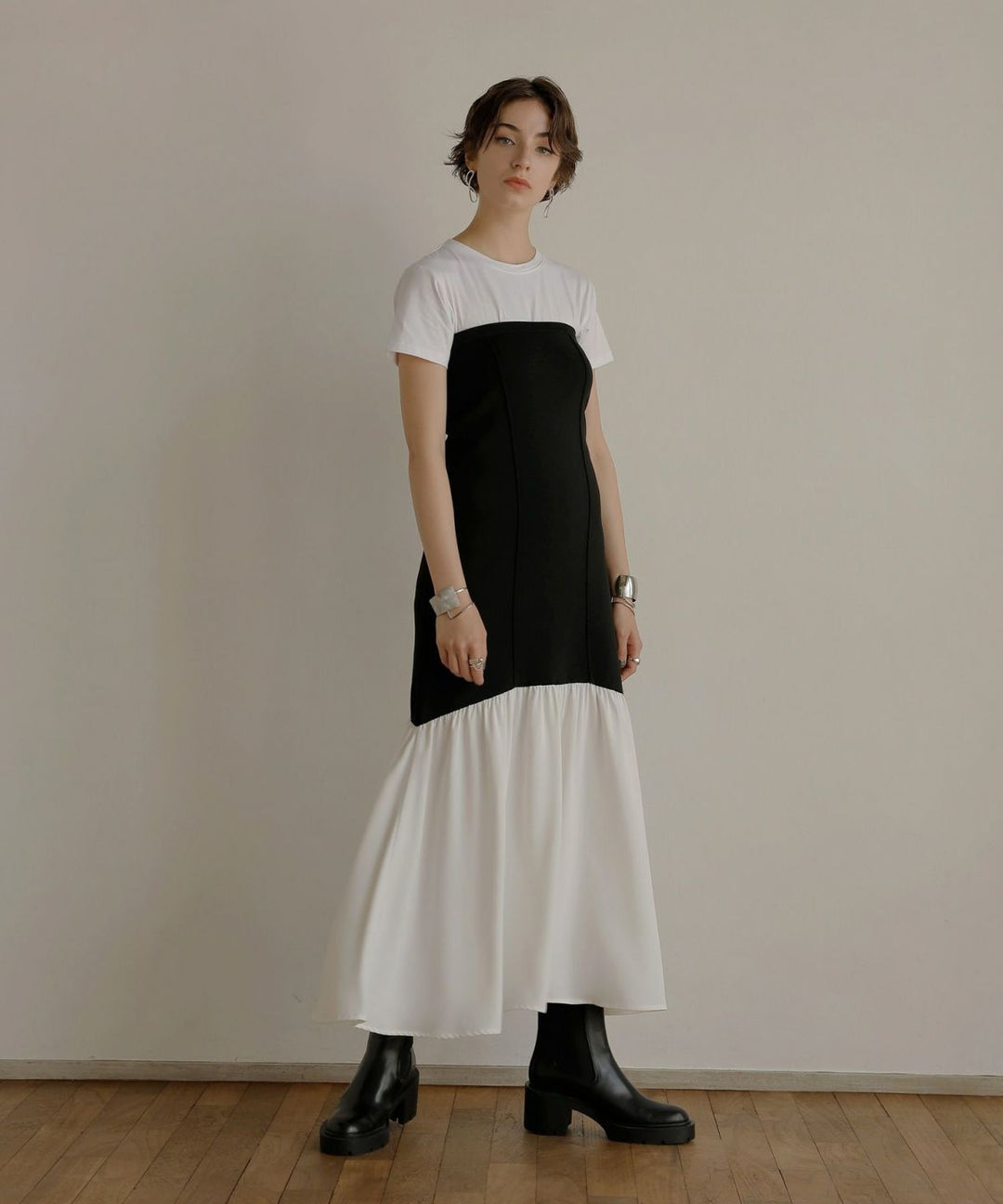 Knit Mix Bare Dress