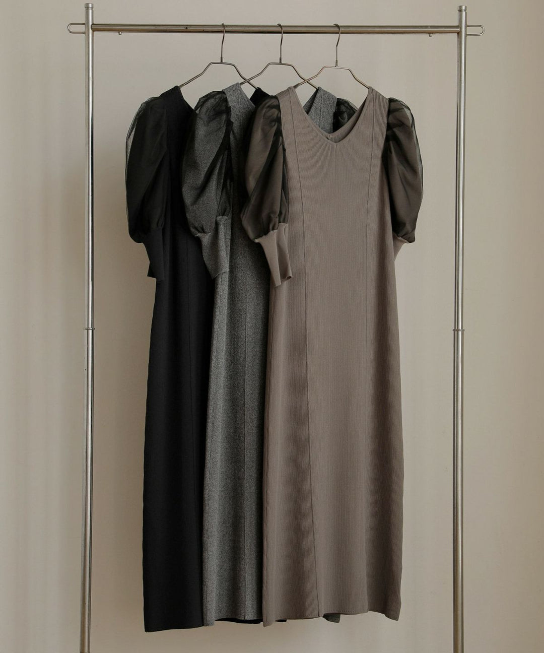 Semi Tight Puff Knit Dress