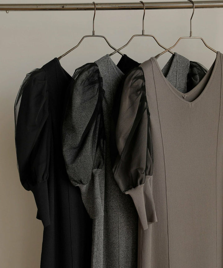 Semi Tight Puff Knit Dress