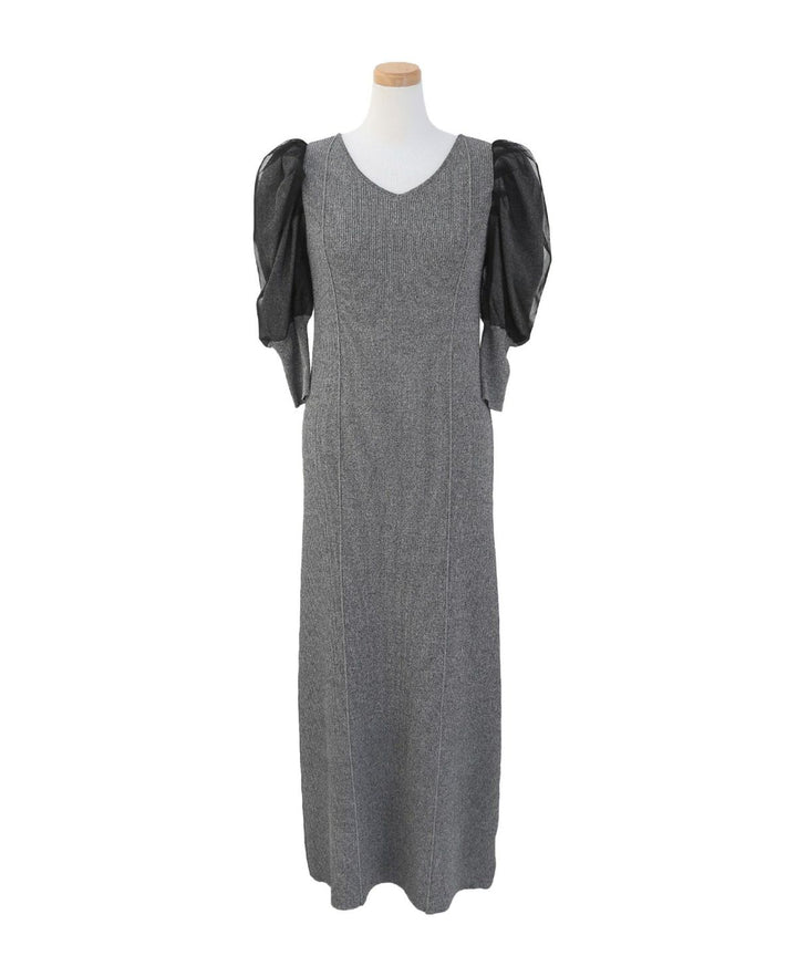 Semi Tight Puff Knit Dress