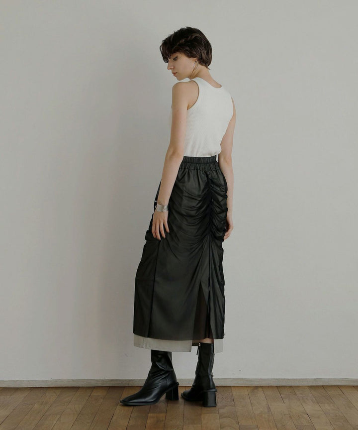 Mesh Drape Pencil Skirt