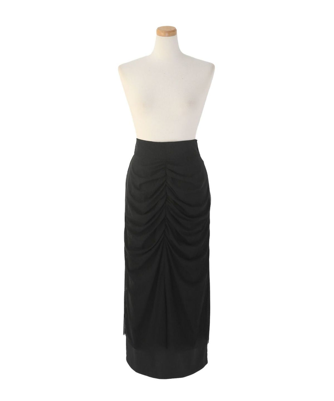 Mesh Drape Pencil Skirt