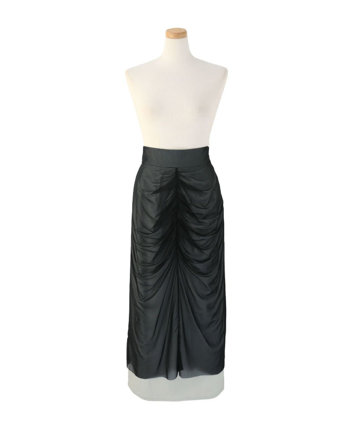 Mesh Drape Pencil Skirt