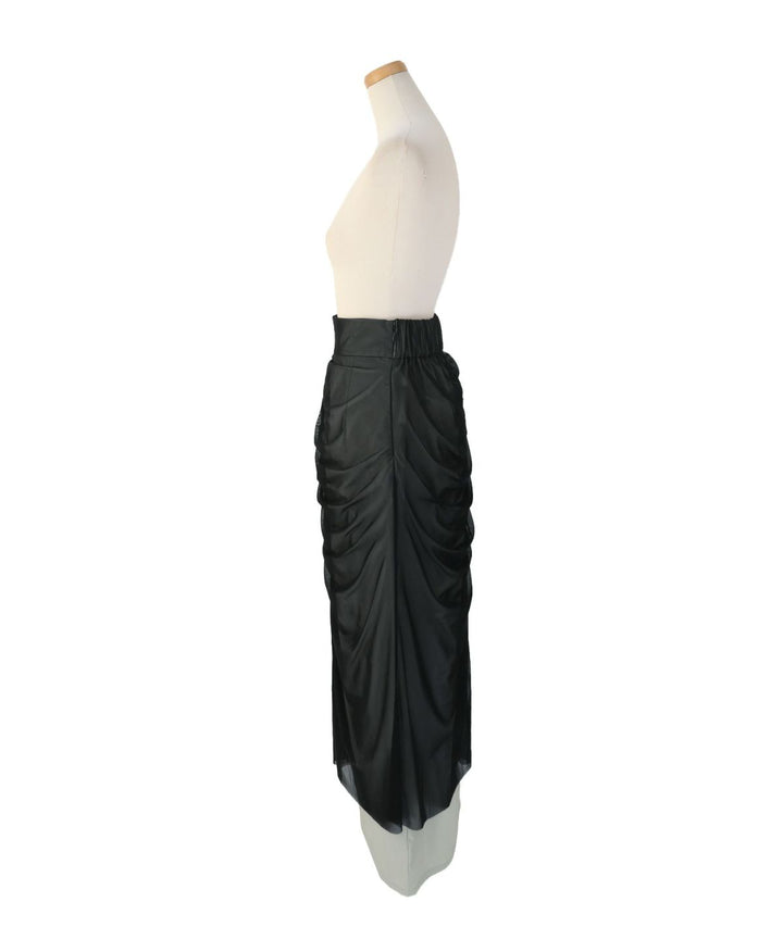 Mesh Drape Pencil Skirt