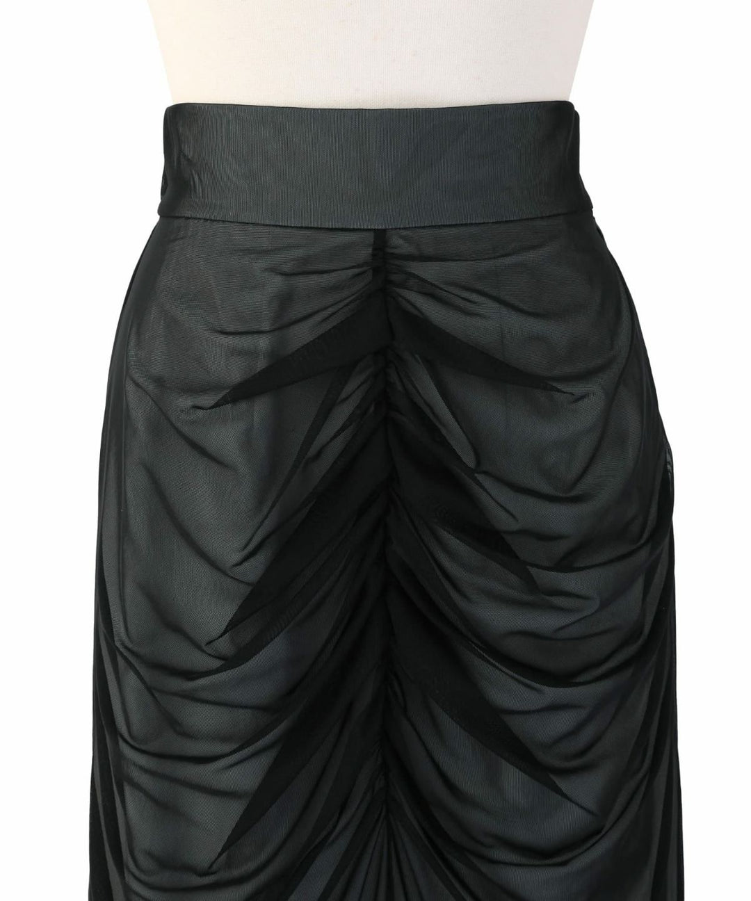 Mesh Drape Pencil Skirt