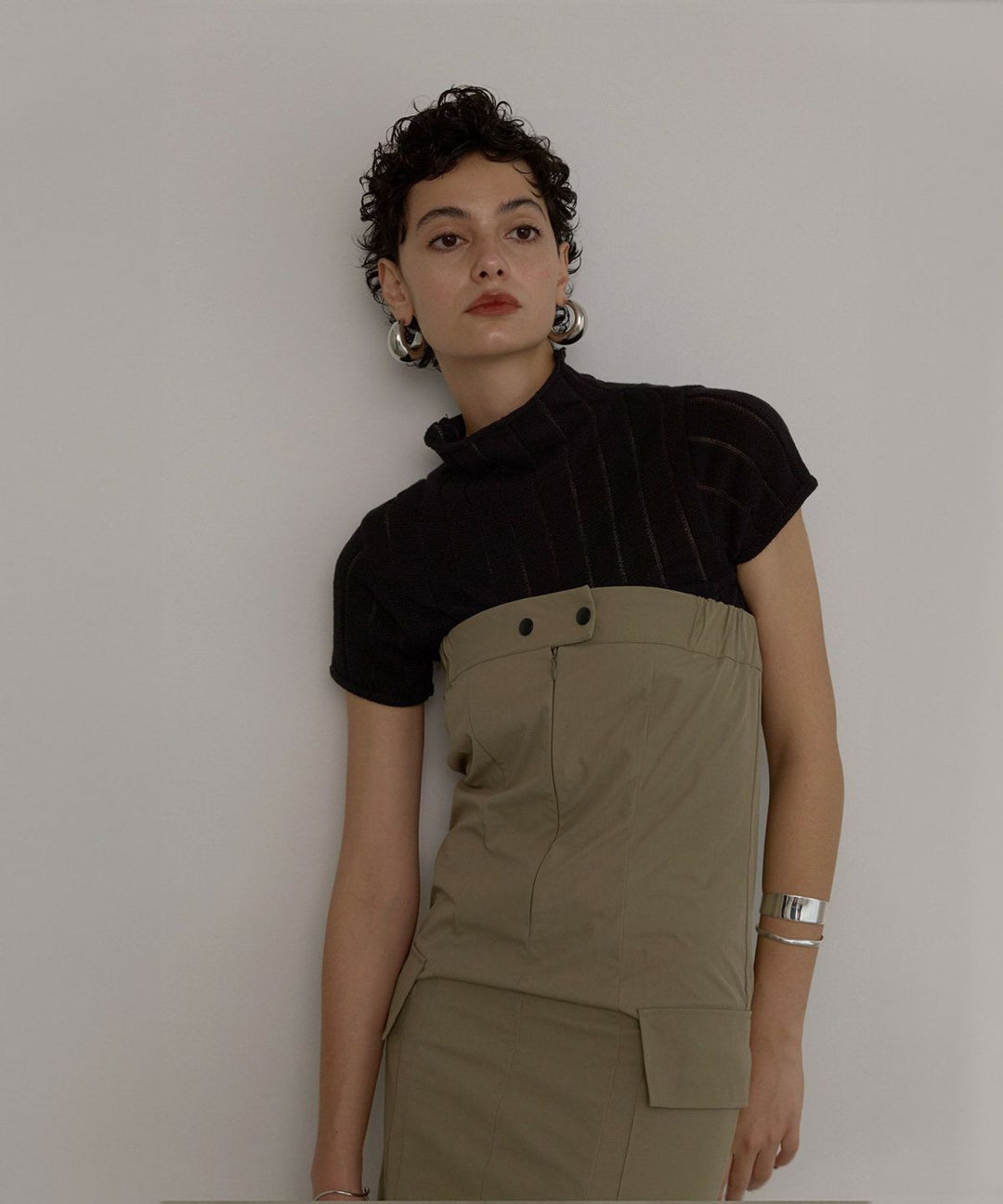Military Nylon Wrinkle Dress