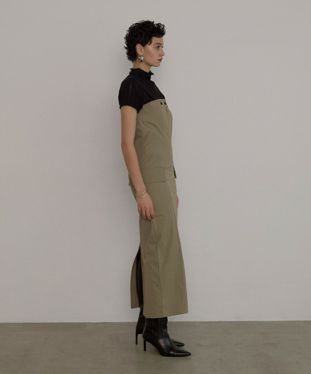 Military Nylon Wrinkle Dress