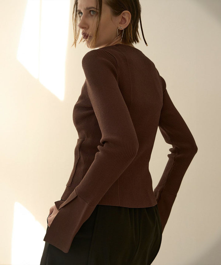 Petal Cuffs Cardigan Tops