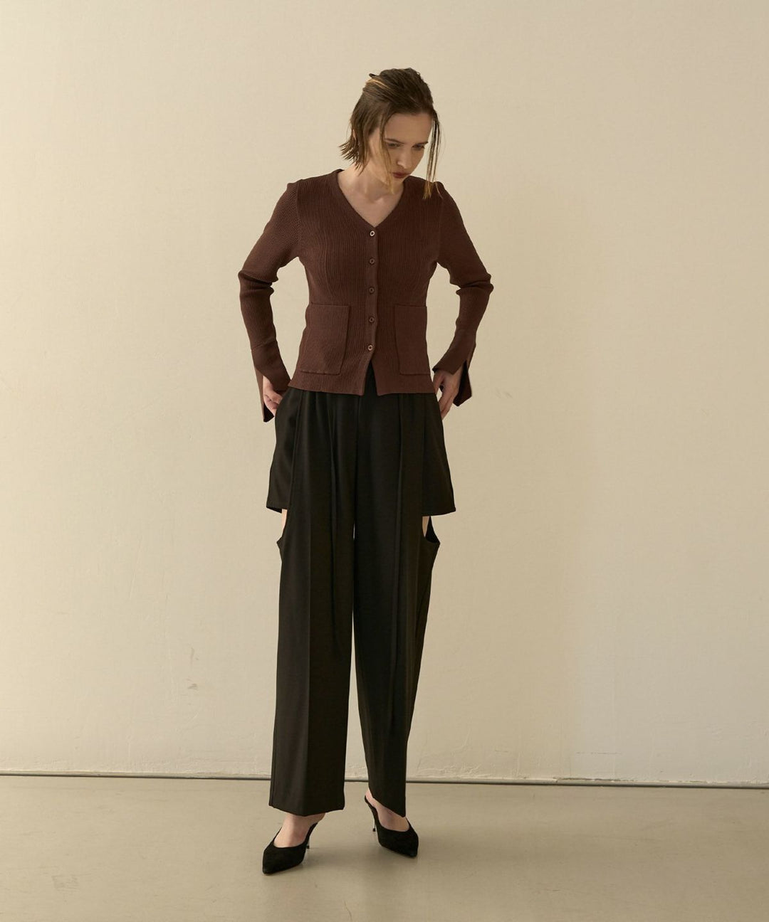 Petal Cuffs Cardigan Tops