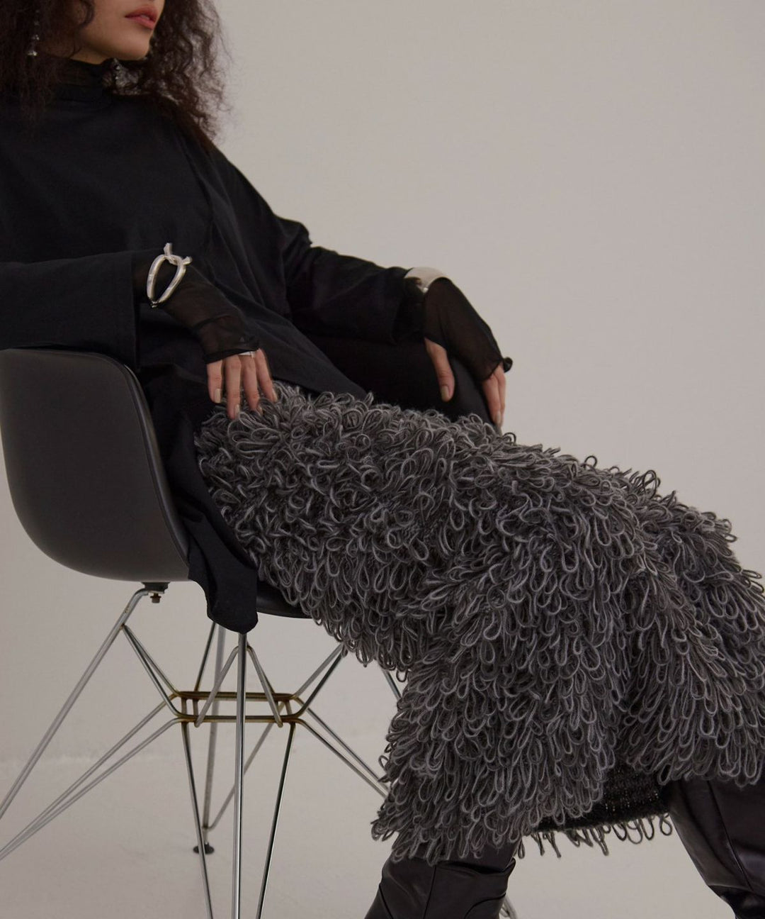 Loop Yarn Curly Skirt