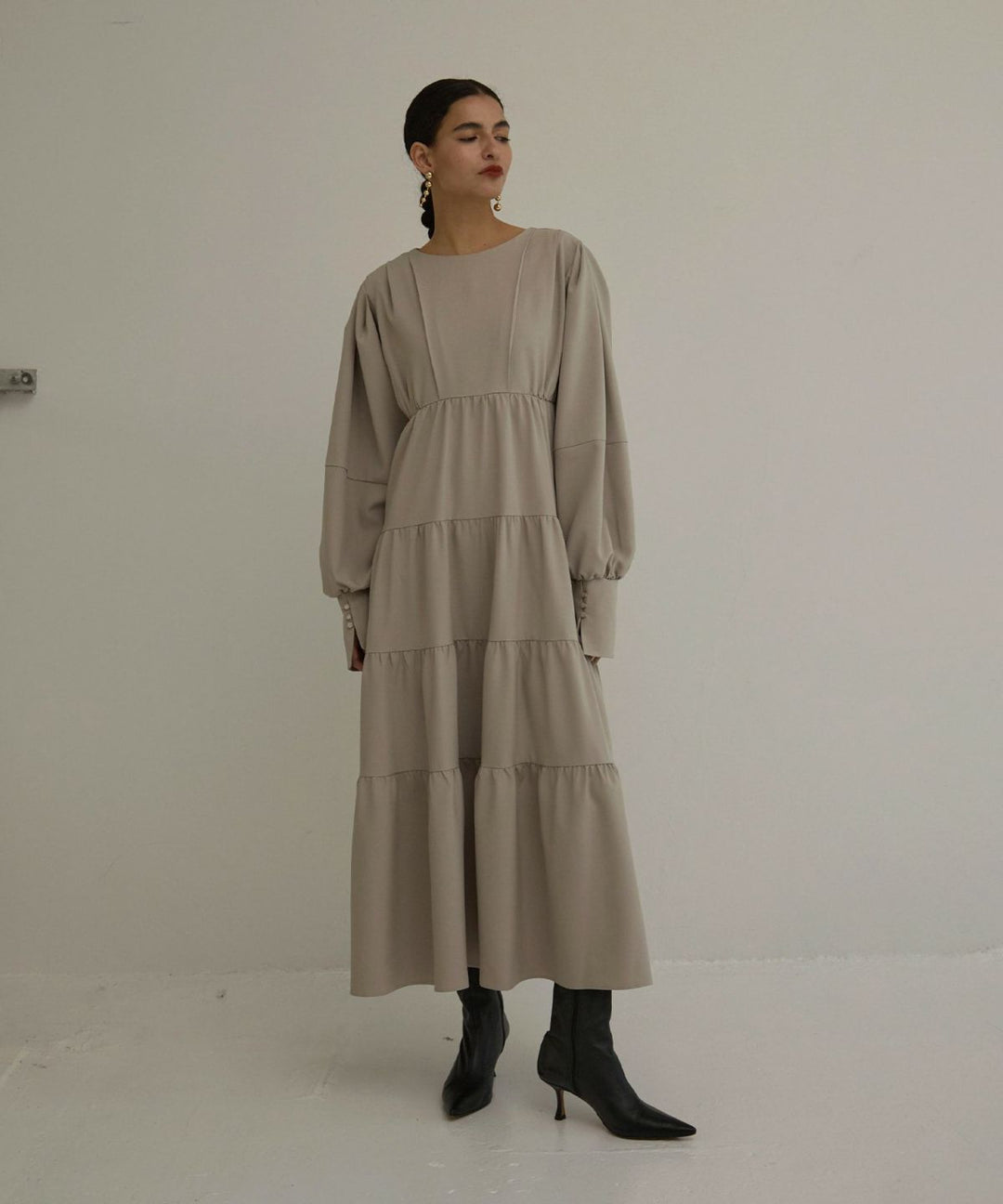 Tuck Tiered Dress