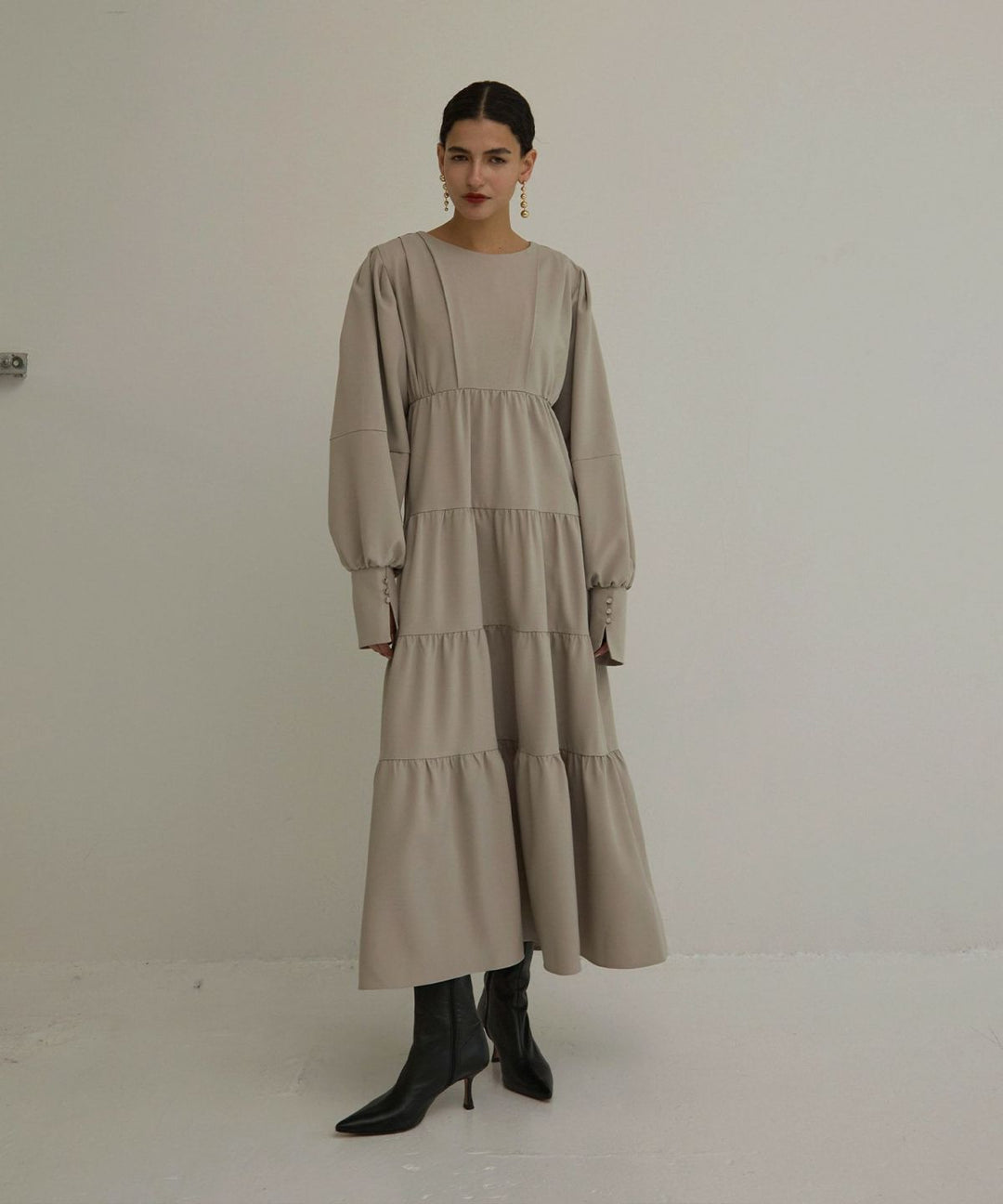 Tuck Tiered Dress