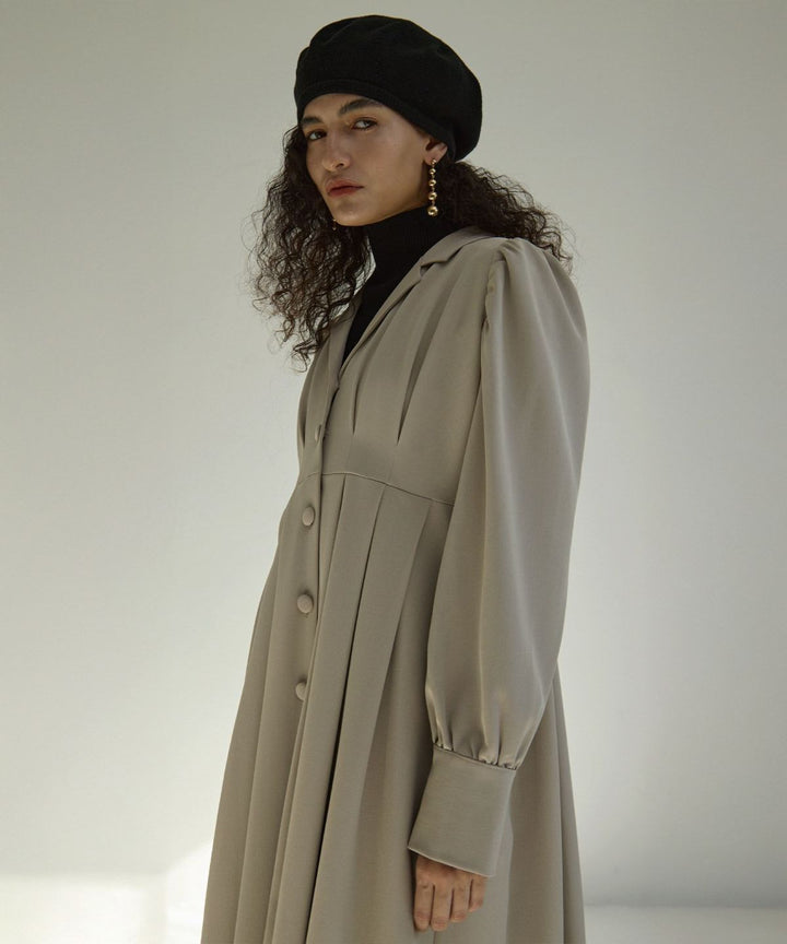 Tailored Collar Tuck Dress