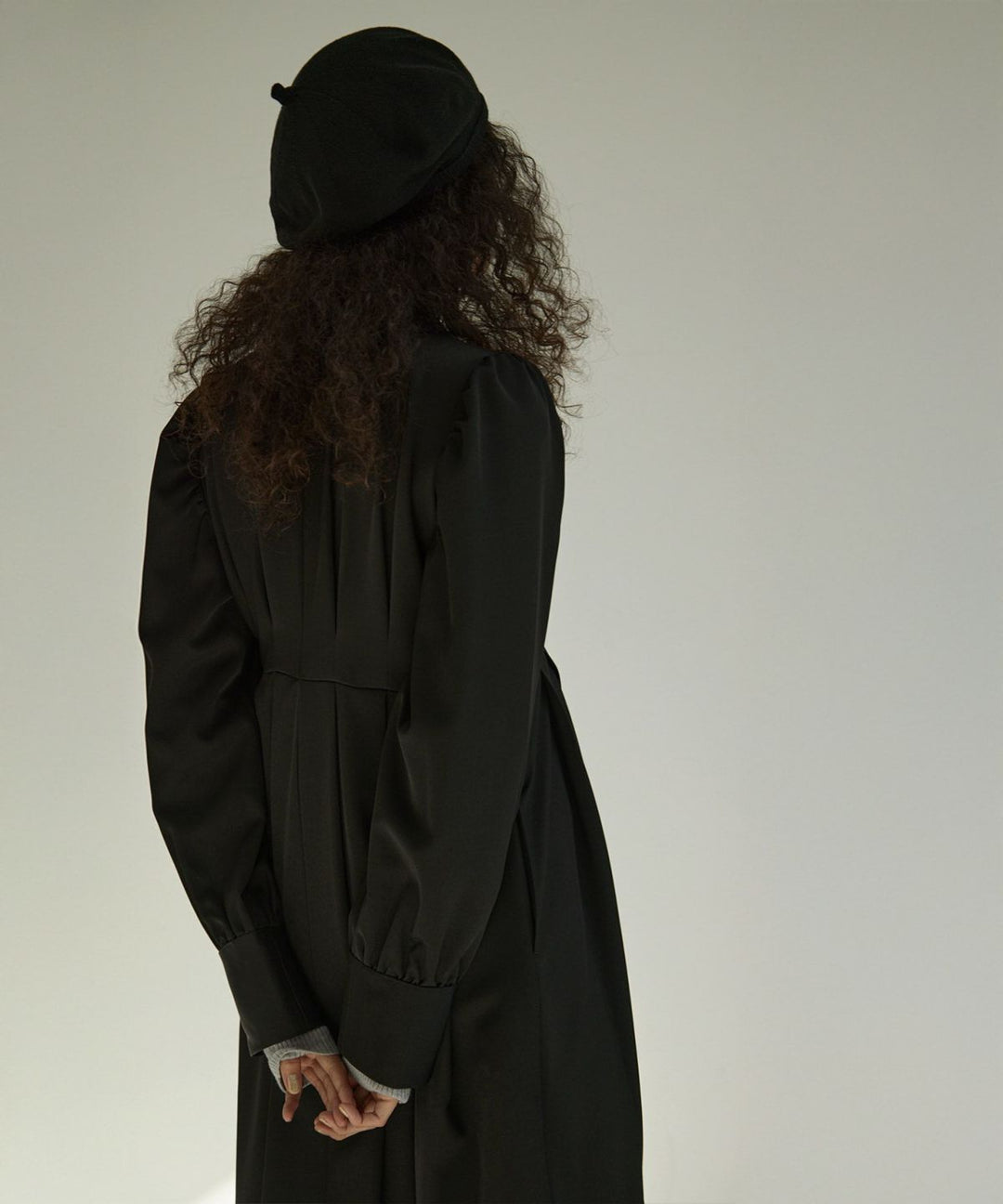 Tailored Collar Tuck Dress