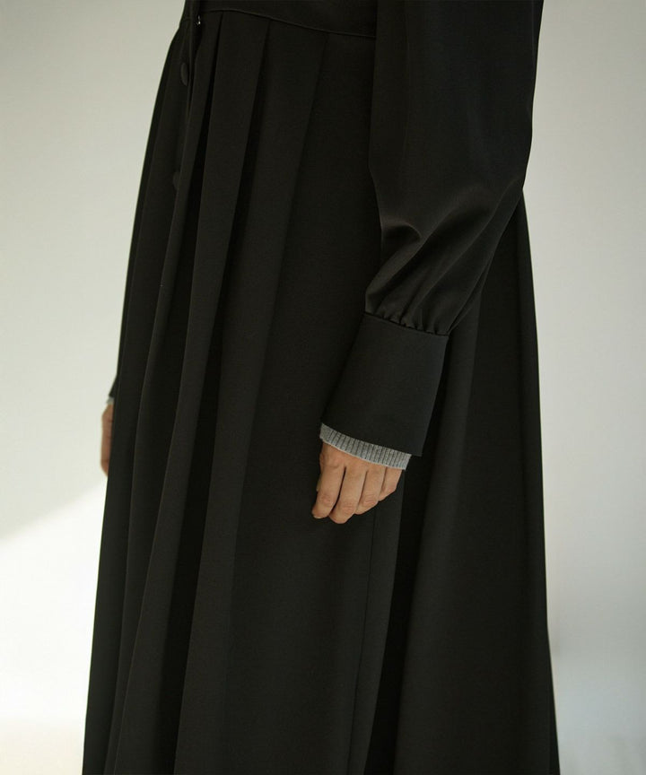 Tailored Collar Tuck Dress