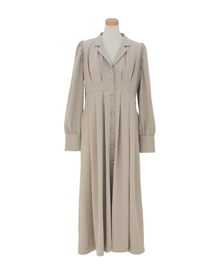 Tailored Collar Tuck Dress