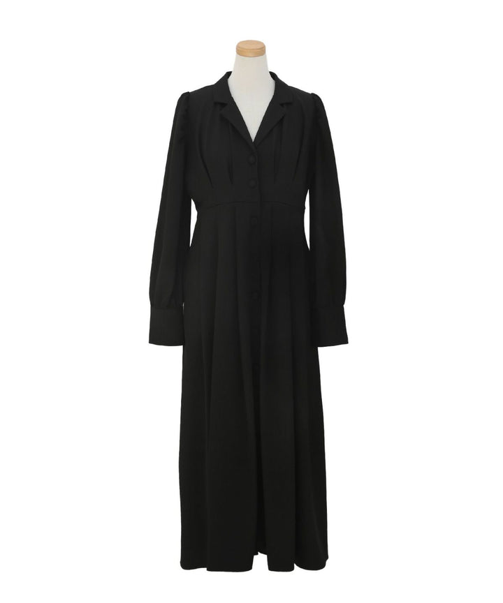 Tailored Collar Tuck Dress