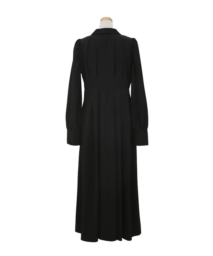 Tailored Collar Tuck Dress