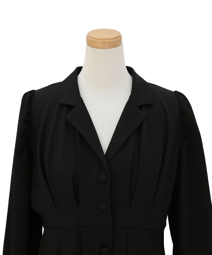 Tailored Collar Tuck Dress
