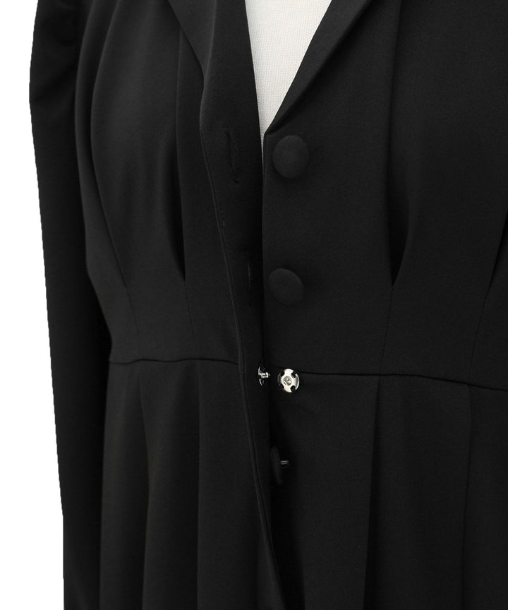 Tailored Collar Tuck Dress