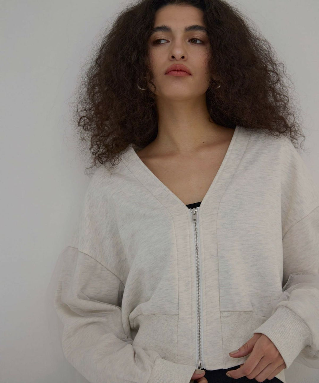 Sweat Layer Zip Cardigan