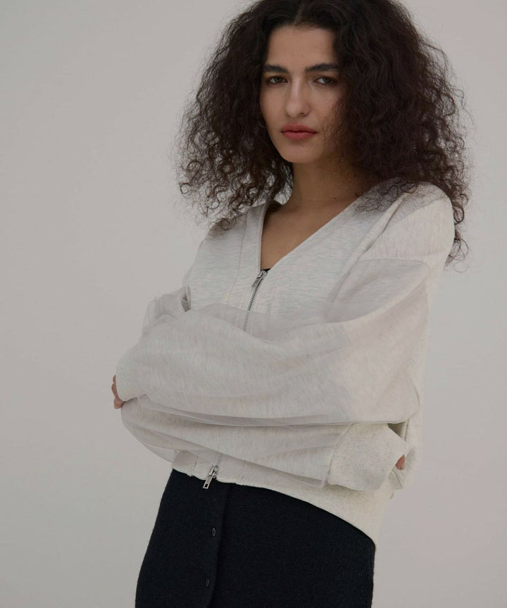 Sweat Layer Zip Cardigan