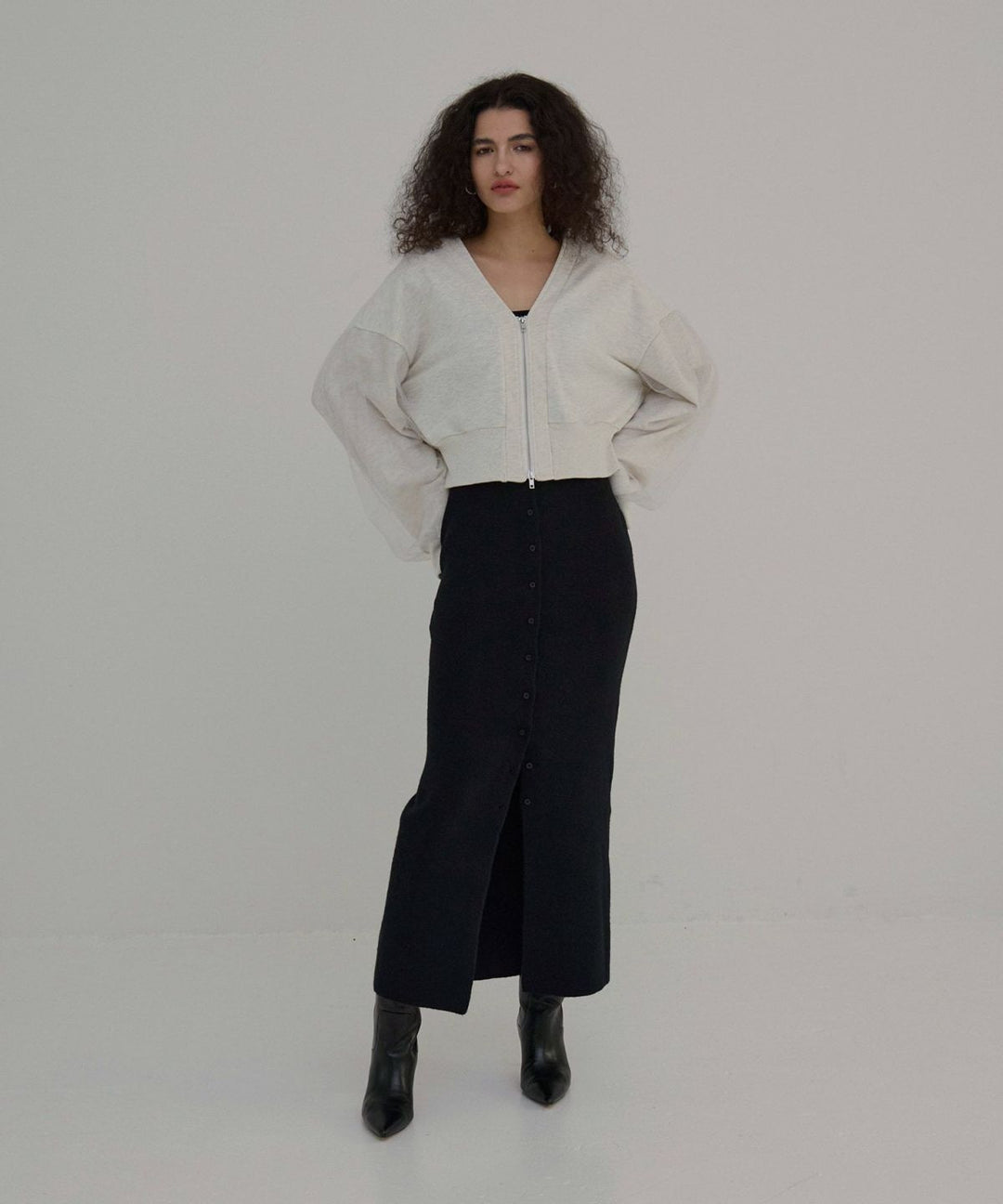 Sweat Layer Zip Cardigan