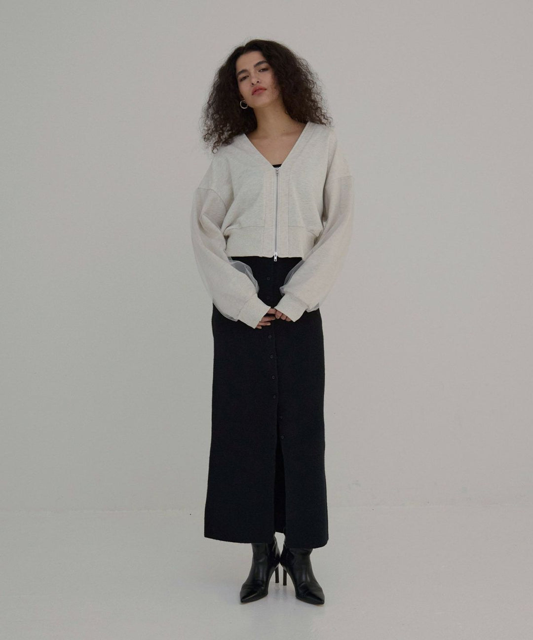 Sweat Layer Zip Cardigan