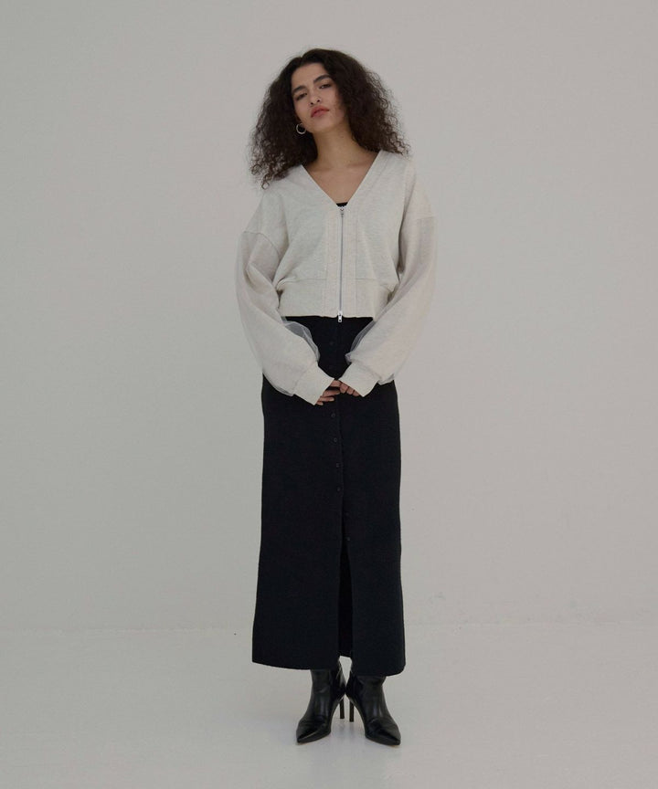 Sweat Layer Zip Cardigan