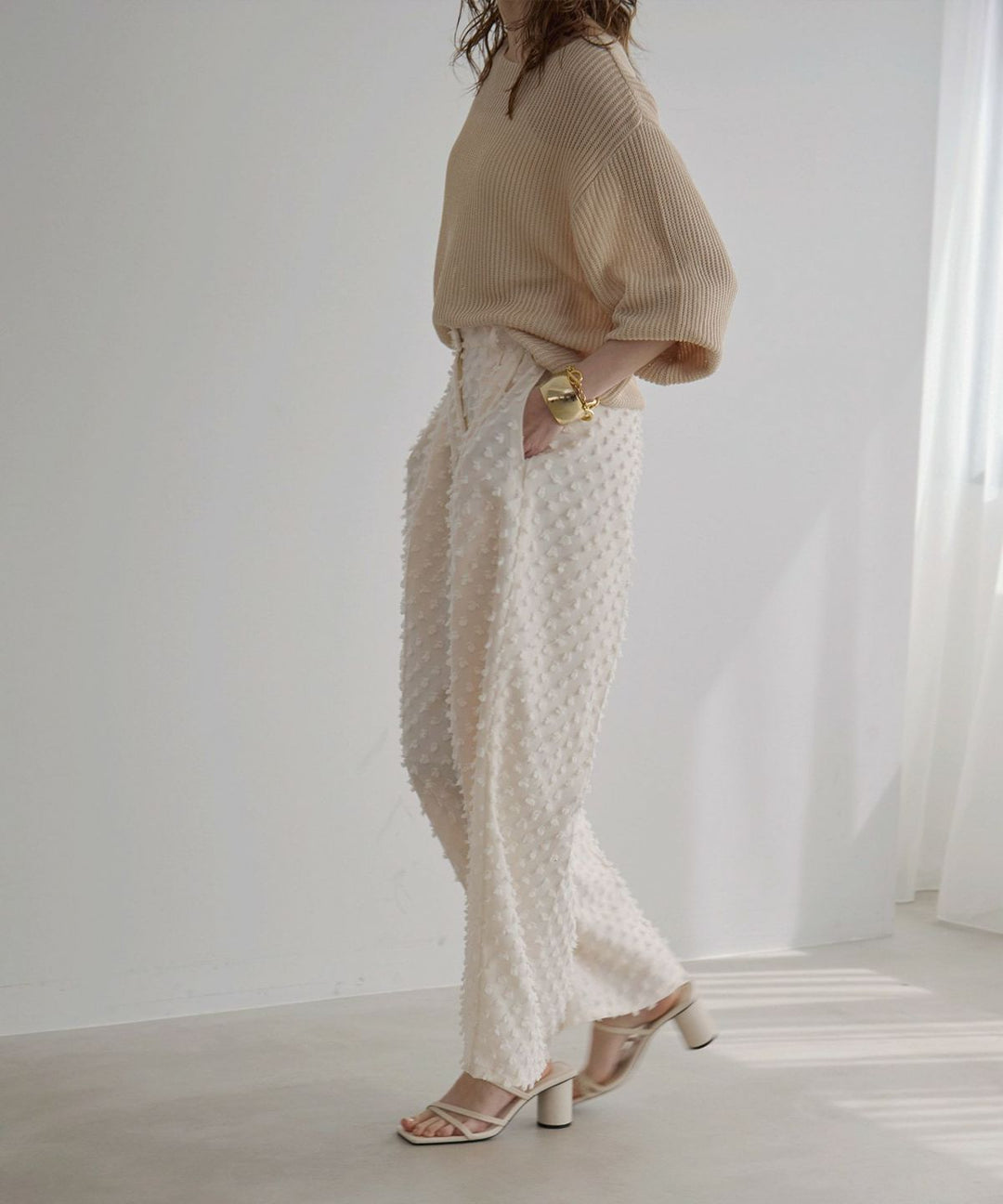 Cubic Dobby Tuck Pants